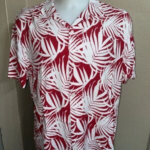 Express Men's XL Button Shirt Short Sleeve Floral Multicolor Hawaiian Floral Ray